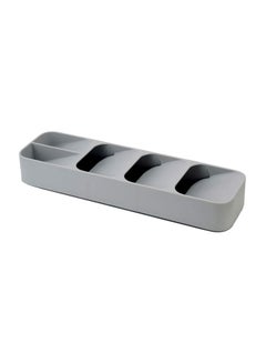 Buy 5-Compartment Plastic Cutlery Organiser Dark Grey 39.8x11.4x5.8centimeter in Saudi Arabia