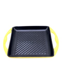 Buy Porcelain Square Serving Tray Black/Yellow 22.5x17x3cm in Saudi Arabia