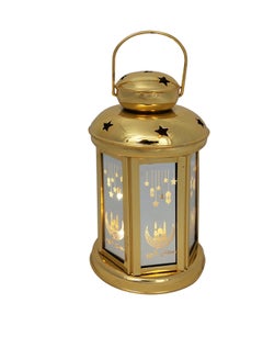 Buy Ramadan Hanging LED Fanoos Gold 42cm in UAE