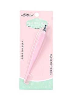 Buy Professional Clip Eyebrow Tweezer Pink 12cm in UAE