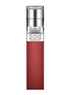 Buy Lipstick Shape Design Mini Electric Body Facial Hair Remover Red/Silver in UAE