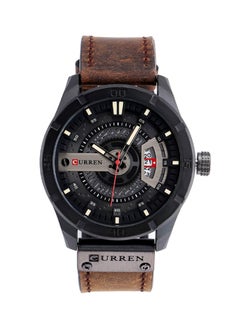 اشتري Men's Waterproof Leather Analog Wrist Watch J4171BBR-KM في الامارات