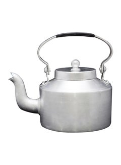 Buy Metalic Kettle With Handle Silver/Black in Saudi Arabia