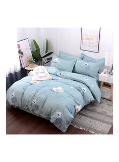 Buy 3-Piece Printed Duvet Cover Set Combination Blue/White in Saudi Arabia