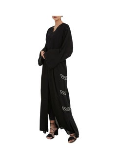 Buy Embroidered Pattern Abaya Black in UAE