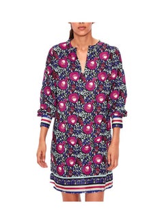 Buy Retro Print Shift Dress Multicolour in Saudi Arabia