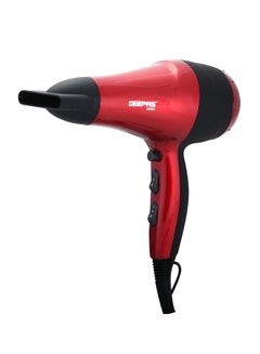 Buy Hair Dryer, 2 Speed Setting, 2000W, GHD86018, Removable Filter, Hang-up Hook, Cool Shot Function, 3 Heat Settings, Travel Friendly Dryer Red/Black in UAE