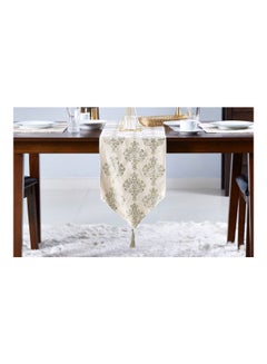 Buy Almora-Foil Printed Table Runner White/Gold 33 x 180centimeter in Saudi Arabia