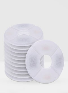 Buy 12-Piece Replacement Water Fountain Filters White in Saudi Arabia