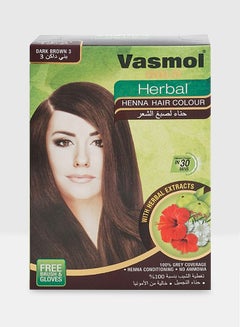 Buy Herbal Henna Hair Colour 3 Dark Brown in UAE