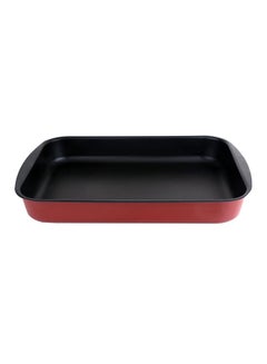 Buy 3-Piece Non-Stick Rectangular Baking Pan Set Black/Red 37x27,41x29,45x31cm in Saudi Arabia