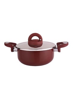 Buy Non-Stick Cooking Pot With Lid Multicolour 22cm in Saudi Arabia