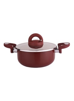 Buy Non-Stick Cooking Pot With Lid Multicolour 26cm in Saudi Arabia