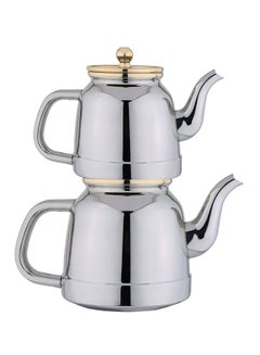 Buy Pack Of 2 Stainless Steel Kettle Gold/Silver in Saudi Arabia