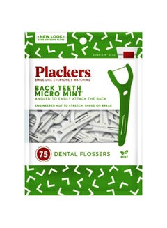 Buy 75-Piece Micro Mint Right Angled Dental Flossers White in UAE