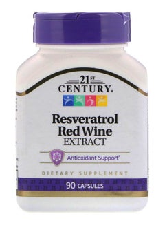 Buy Resveratrol Red Wine Extract Dietary Supplement - 90 Capsules in UAE