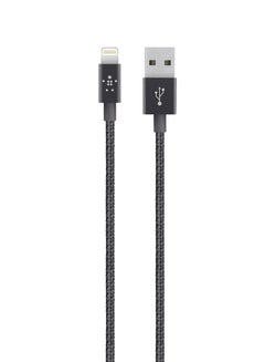 اشتري كابل Lightning إلى USB مضفر وفائق الجودة وبتصميم يمنع التشابك ومزود بموصل من الألومنيوم أسود في الامارات