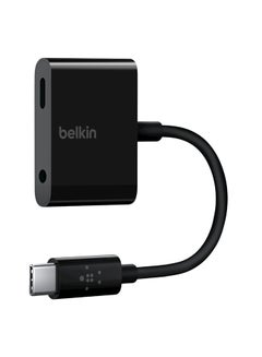 Buy RockStar 3.5mm Audio With USB-C Charge Adapter Black in Saudi Arabia