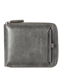 Buy Horizontal Zipper Wallet Grey in UAE