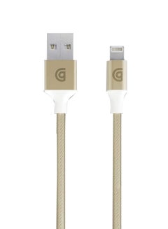 Buy Charge/Sync Braided Lightning Cable Gold in Saudi Arabia