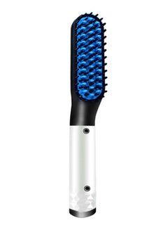 Buy 2-In-1 Straightener Beard Comb Silver/Black/Blue in UAE