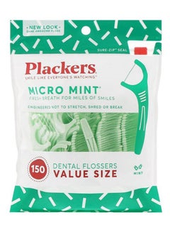Buy 150-Piece Micro Mint Dental Flosser Set Green/Silver in UAE