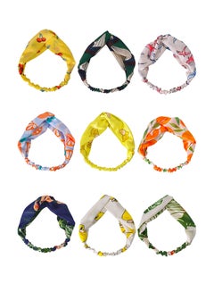 Buy 9-Piece Printed Hairband Multicolour One Size in UAE