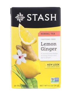 Buy 20 Lemon Ginger Herbal Tea Bags 1.1ounce in UAE