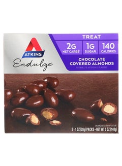 اشتري Endulge Choco Covered Almonds. Rich Choco Taste in a Low Net Carb, Low Calorie Snack. 1 ounce per Pack (5 Packs) في السعودية