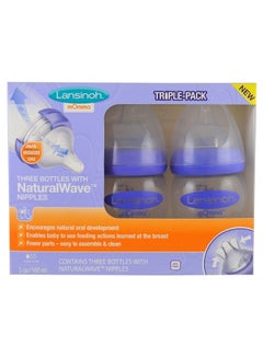 Buy Pack Of 3 Natural Wave Slow Flow Feeding Nipple Bottles 3 x 160ml in UAE