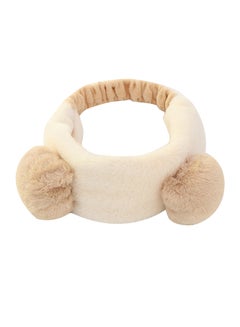 Buy Casual Fluffy Bear Ear Hair Band White/Brown in UAE