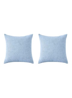 Buy 2-Piece Decorative Cushion Set Combination Dark Egg Blue 40x40centimeter in Saudi Arabia