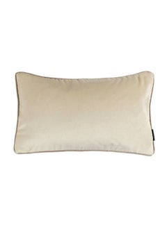 Buy Decorative Velvet Cushion polyester Beige 60x40cm in Saudi Arabia