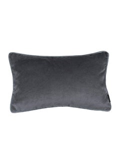 Buy Decorative Velvet Cushion polyester Charcoal Grey 60x40cm in Saudi Arabia