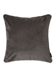 Buy Decorative Plain Cushion Polyester Charcoal Grey 60x60centimeter in Saudi Arabia