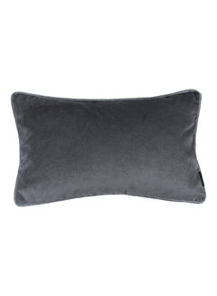 Buy Polyester Decorative Cushion velvet Charcoal Grey 60x40cm in Saudi Arabia