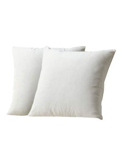 Buy 2-Piece Decorative Throw Pillow White 65x65cm in UAE