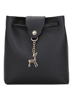 Buy Deer Detailed Shoulder Bag Black in UAE