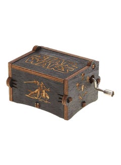 Buy Wooden Hand Crank Music Box Brown 9x5.5x4.5centimeter in UAE