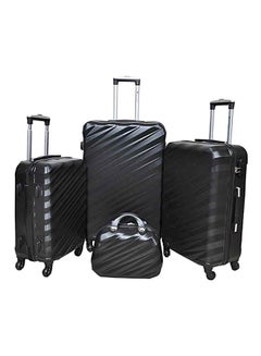 اشتري Hardside 4 Piece Luggage Trolley Set Black في السعودية