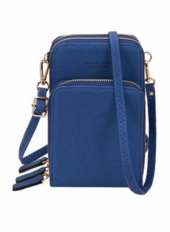 Buy Polyurethane Casual Cross Body Bag Blue in Saudi Arabia