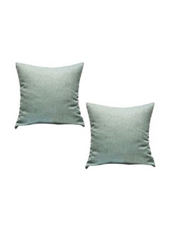 Buy 2-Piece Square Throw Pillow Light Green 50x50cm in Saudi Arabia