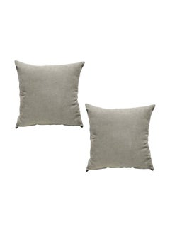 Buy 2-Piece Decorative Square Throw Pillow Set Beige 60x60cm in Saudi Arabia