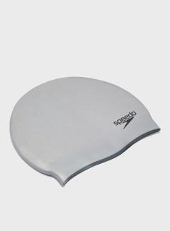 Buy Flat Silicon Swimming Cap Silver in UAE