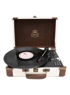 Buy Ambassador Bluetooth Vinyl Record Player 24101711 Cream/Tan in UAE