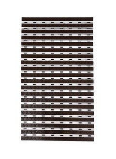 Buy Rectangular Bath Mat Brown/White 70x40cm in Saudi Arabia