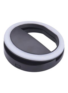 Buy Portable Selfie LED Ring Flash Black in Saudi Arabia