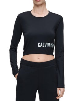 Buy Long Sleeve Hi-Low T-Shirt Black in UAE