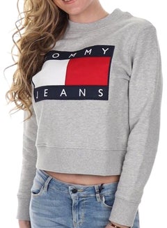 Buy Tommy Flag Sweatshirt Light Grey in UAE