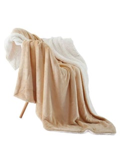 Buy Soft Sheep Reversible Blanket Fabric Beige 200 x 230centimeter in UAE